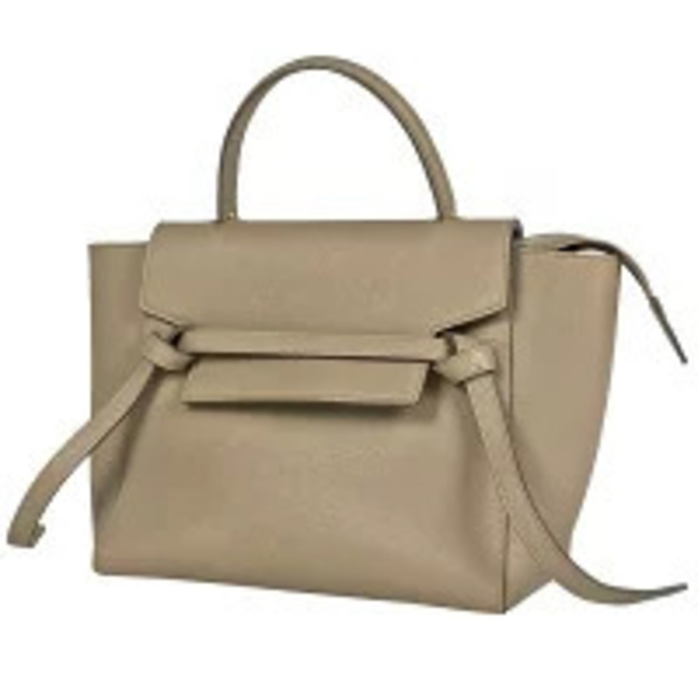 Celine Belt Bag Shoulder Handbag Leather Beige